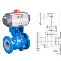 衬氟气动球阀Q641FS 气动阀厂家