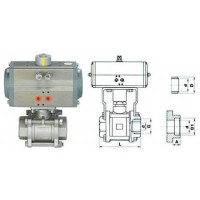气动三片式球阀厂家 不锈钢三片式气动球阀